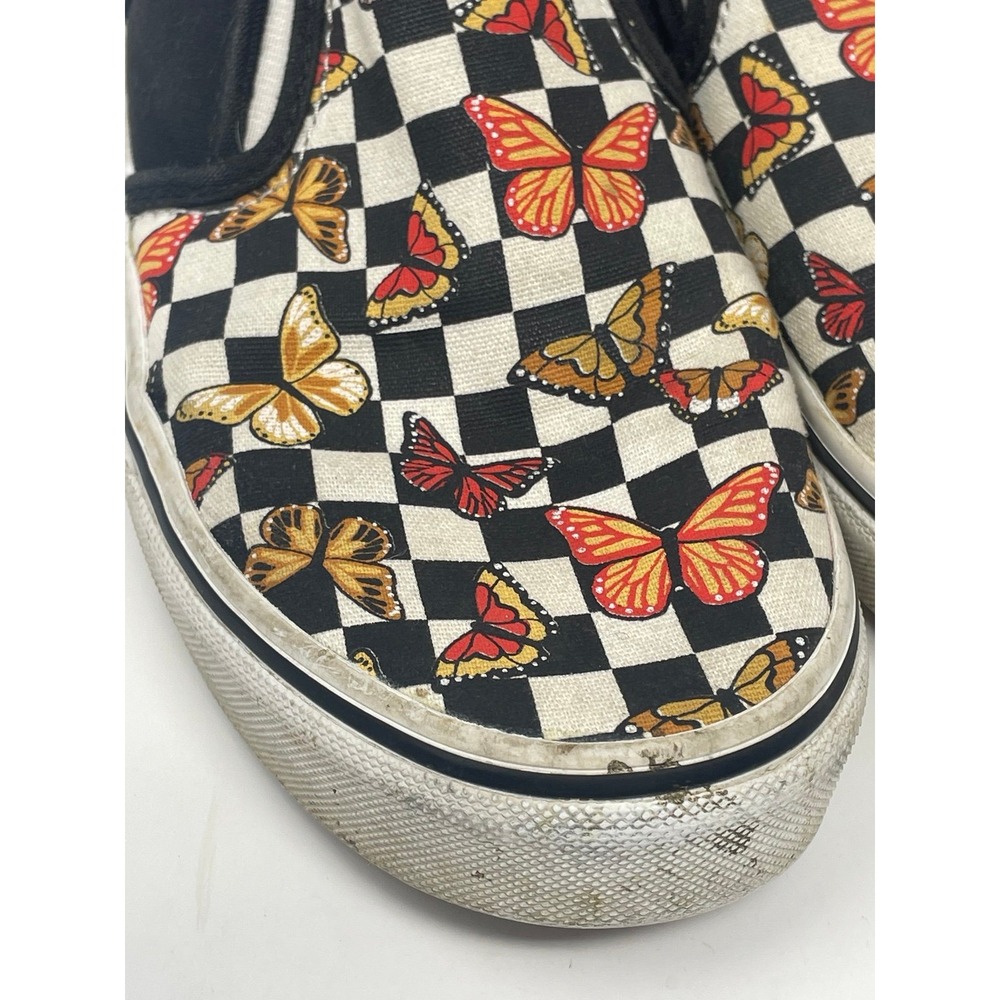 Vans Asher Butterfly Checkerboard Slip On Shoes Girls Size 4 / Womens 5.5 Skate - Picture 8 of 12